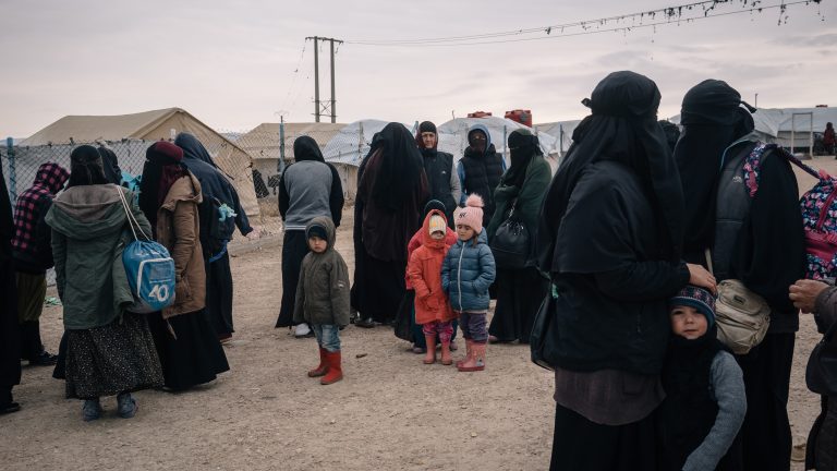 The majority of al-Hol's residents are Iraqi and Syrian, but there is also a separate annex for foreigners, shown here, who traveled to live in the so-called caliphate.