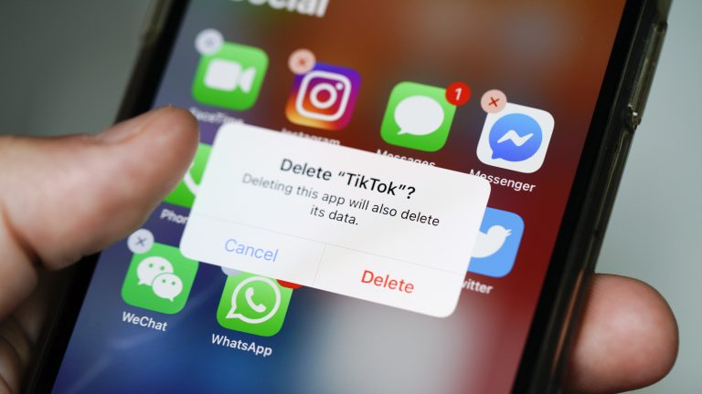 The TikTok application is seen on an iPhone 11 Pro max.