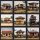 A photo collage showing a grid of 9 square images of a tan and brown houses.