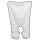 A rectangular piece of white fabric with a circular hole at the base, and strips of velcro near the opening.