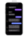 A screenshot showing a phone wireframe against a transparent background displaying a conversation on Facebook Messenger. Above the phone is the text 'Translation.'